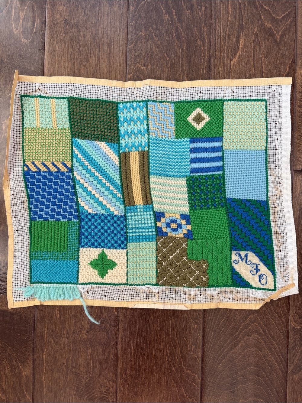 Completed Needlepoint - various stitch practice